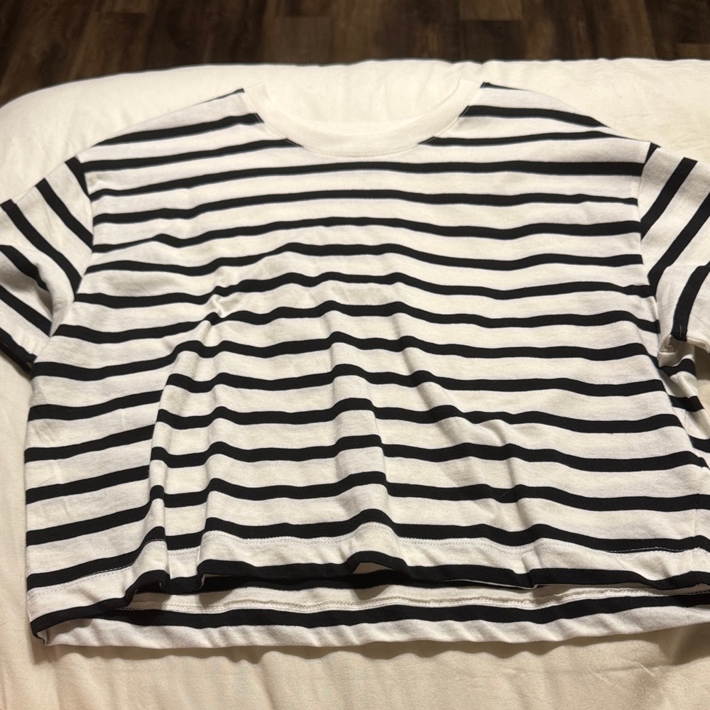 Classic Black and White Striped Women's Top